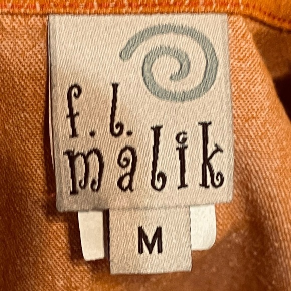 Vintage Boho F. L. Malik Women’s Orange Floral Embroidered Jacket Size M READ - Picture 8 of 9